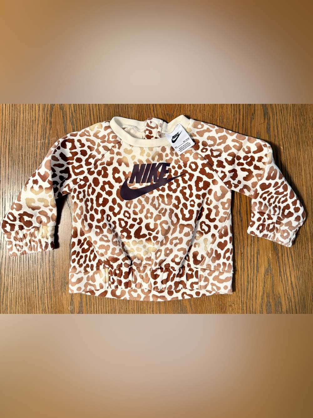 Nike Baby Girl Leopard-Print Crewneck Sweatshirt